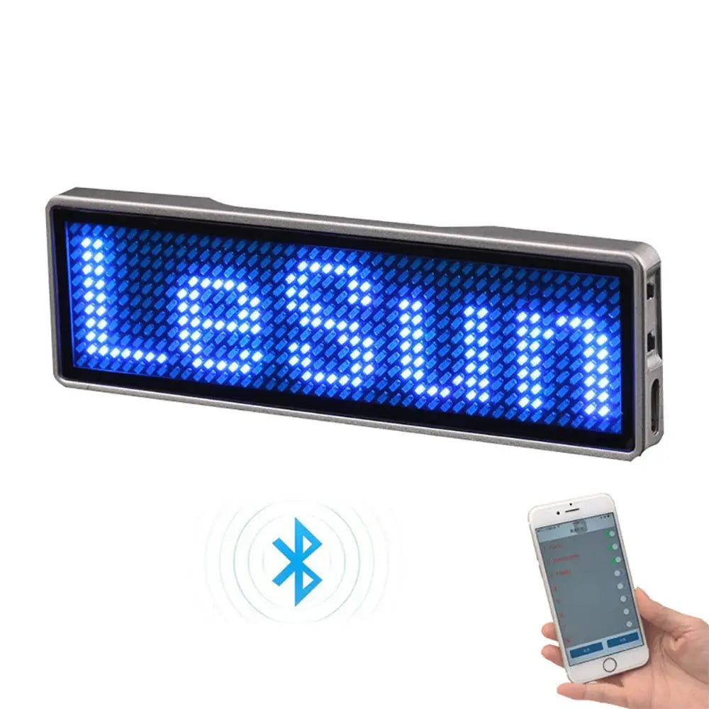 Bluetooth Led Name Badge Diy Programmable Scrolling Message Board Mini Lcd Display Pattern Display for Party Meeting