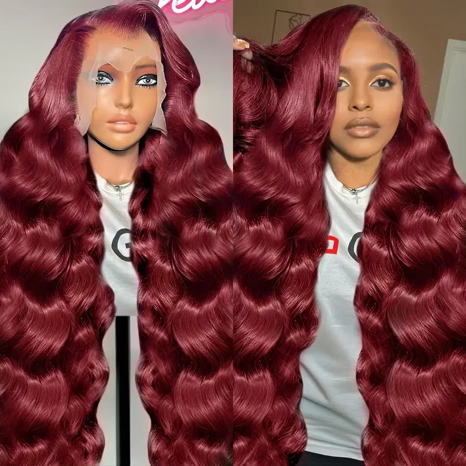 Lafino Loose Body Wave 13x4 Lace Frontal 99j Hd Lace Frontal Wig 13x6 Burgundy Human Hair Wig Colored Human Hair Wigs For  Women
