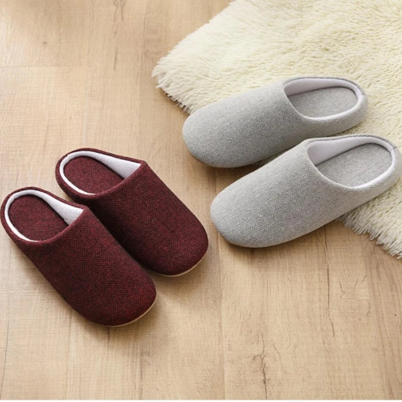 2024 Winter Women Warm Slippers Men Indoor Home Bedroom Flat Slides Couples Casual Plush Non-slip Flip Flops Ladies Soft Sandals