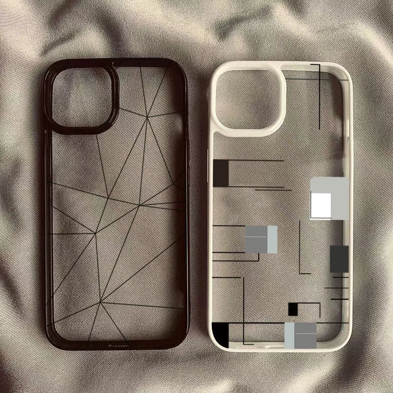 Creative Lrregular Lines Phone Case For Xiaomi Redmi Note 12 11 13 Pro Plus 5G Redmi 14C 13C 12C 4G Poco X6 X5 Pro Clear Cover