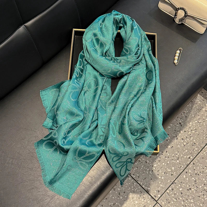 New Ladies Elegant Print Hijab Tencel cotton long scarf With Four Seasons Sun Protection Scarf Decoration Shawl Wrap Headscarf