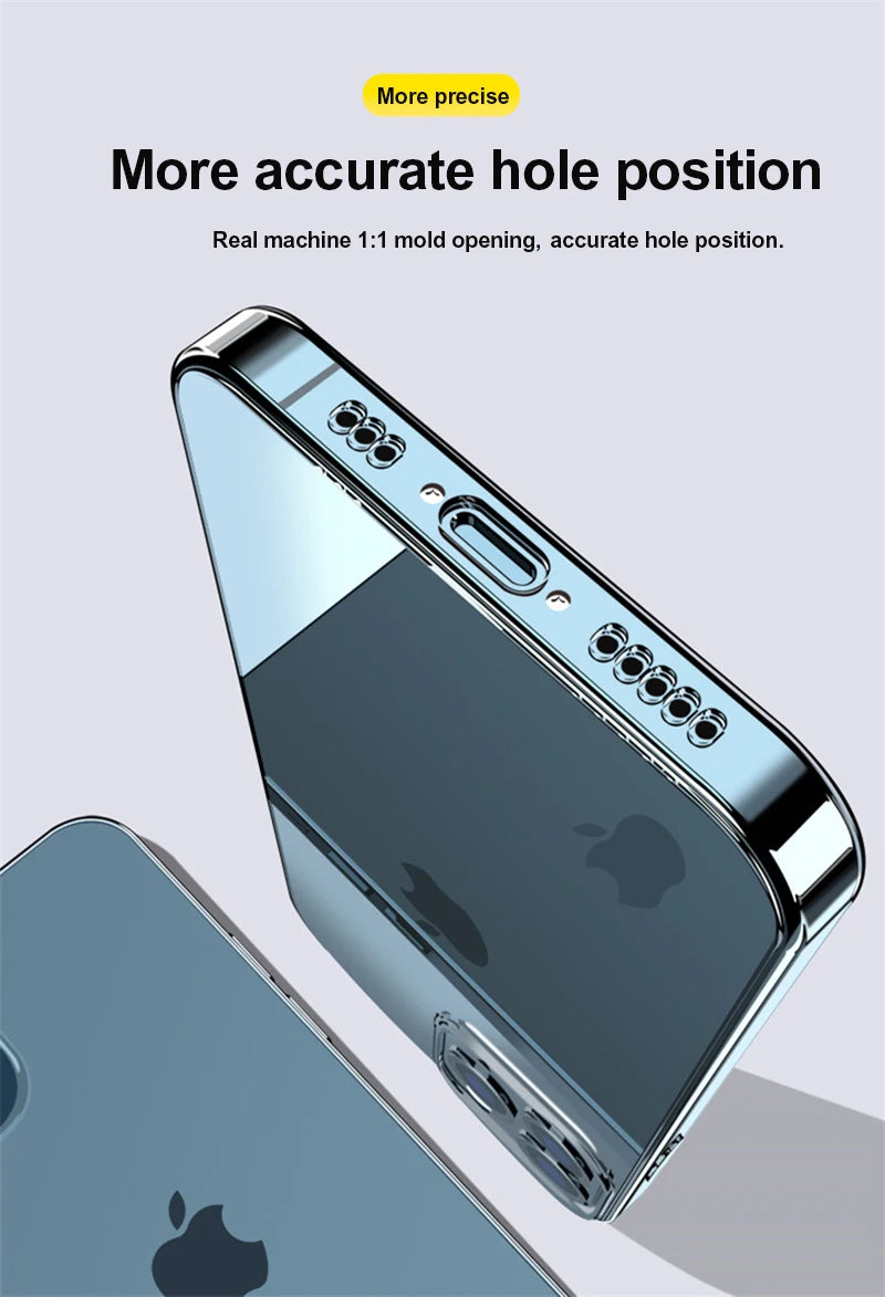 Transparent Phone Case For iPhone 11 12 13 14 15 Pro Max Case Silicone Soft Cover For iPhone  X XS Max XR 8 7 Plus Back Cover