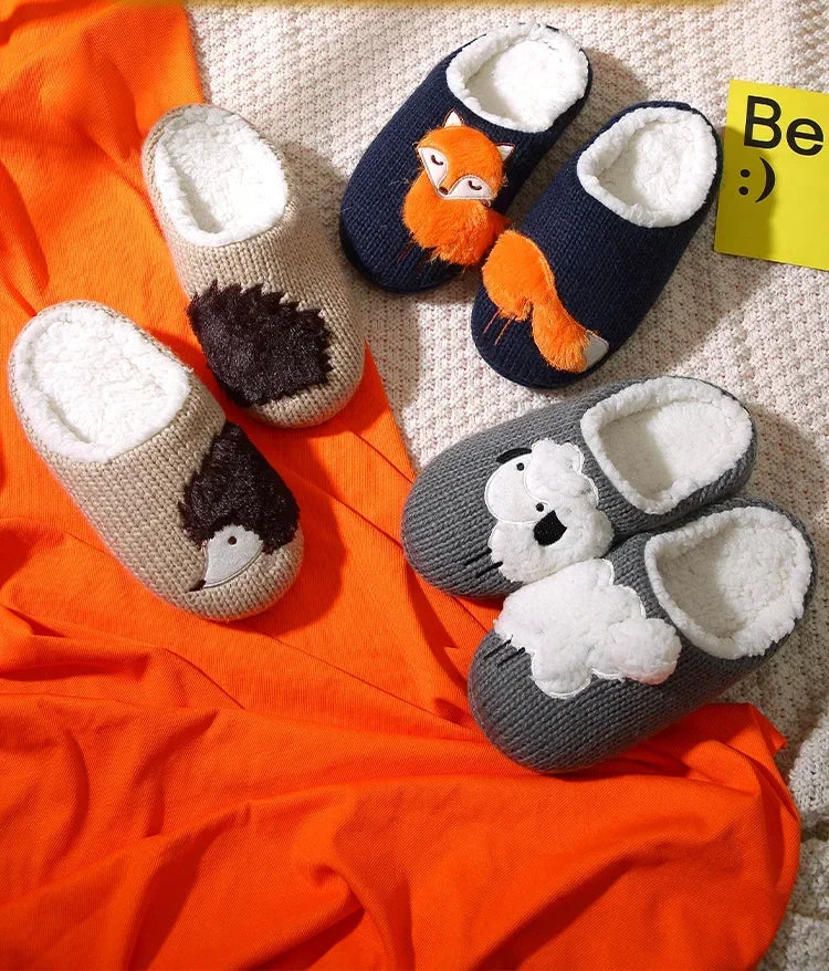 2024 Women's Slippers Cartoon Cute Dog Indoor Warm Non-slip Soft Sole Good Breathable Homeshoes Fashion Causal Cotton Shoes