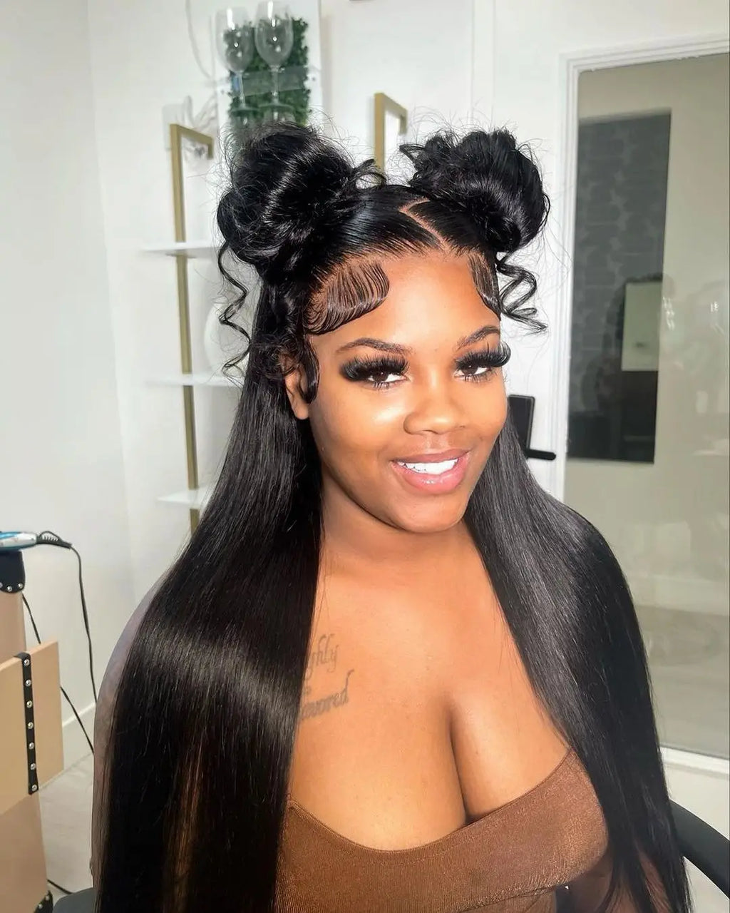 13x6 HD Straight Lace Frontal Wigs For Women Brazilian Transparent Lace Front Human Hair Wig 13x4 200 High Density 30 34 36 Inch