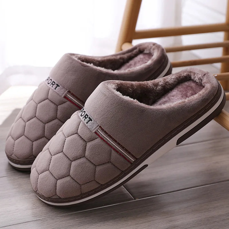 Size 47 48 49 50 Men Autumn Winter Warm Big Size Cotton Slippers Large Size Plus Home Bedroom Casual Shoes House Indoor Slides