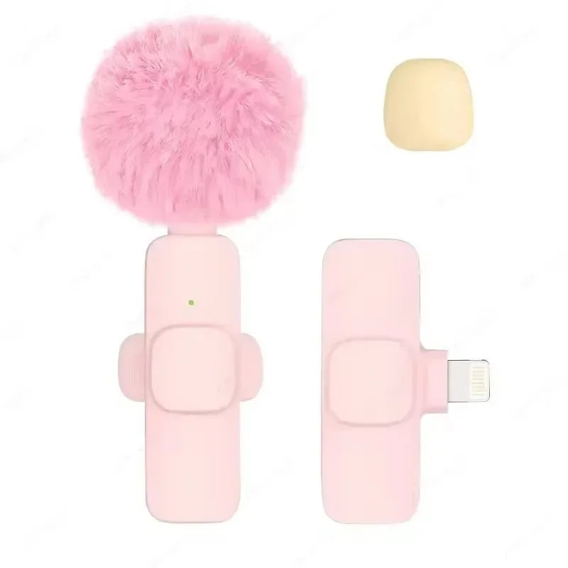 Lavalier Microphone Audio Video Recording Mini Replaceable Windproof Fleece Microphone for vlog YouTube Shooting Wireless Mic