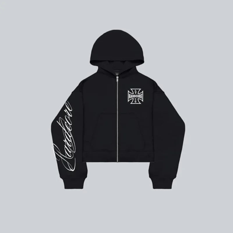 American retro American style new fashionable street style personalized hooded jacket casual suit sweatshirt street wear