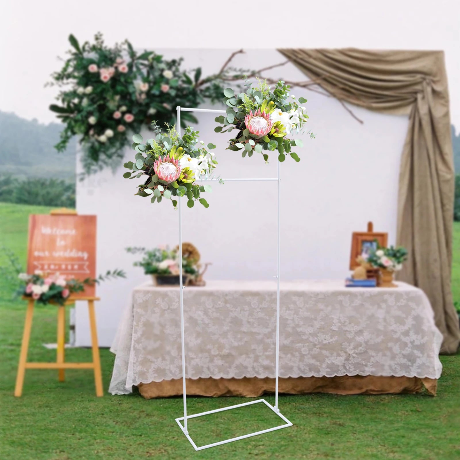 1.55m Freestanding Wedding Flower Stand Wedding Centerpieces Decor Flower Stand Party Balloon Decorative Bracket