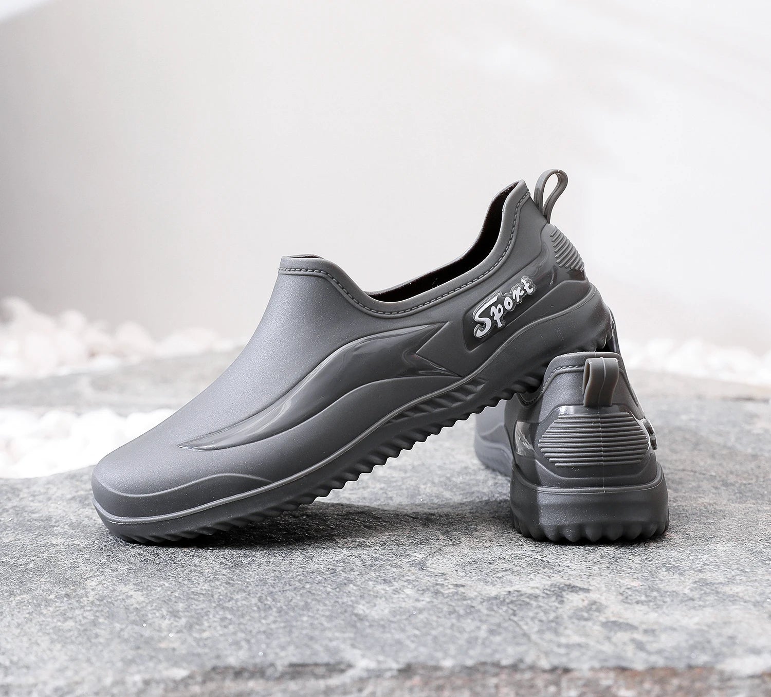 Low-top Rain Boots Women's Kitchen Water Boots Waterproof Exterior Wear Casual Flat Work Non-slip Lightweight Men's Rain Boots