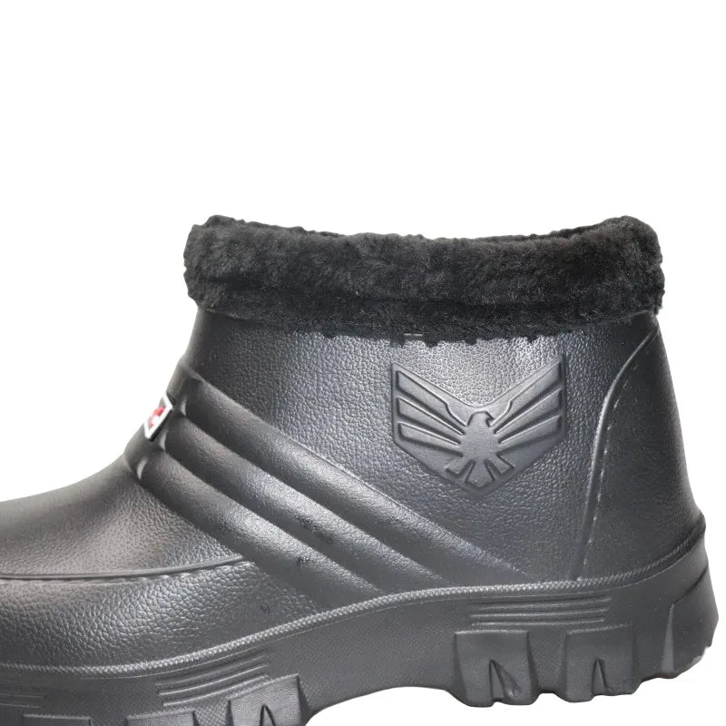 Men's Winter Snow Boots Waterproof Warm Fce Work oes Kitchen Hygiene Cotton Single oes for Laundry