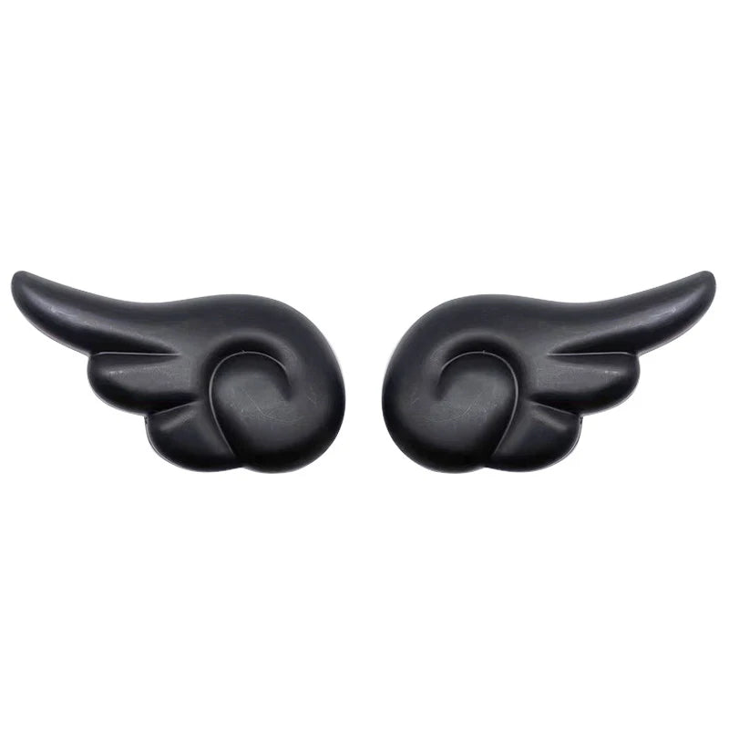 2pcs Lovely Angel Wings Shoes Charms Accessories Black White DIY Shoes Buckle Cartoon Shoes Buckles Decor Removable Shoe Pendant
