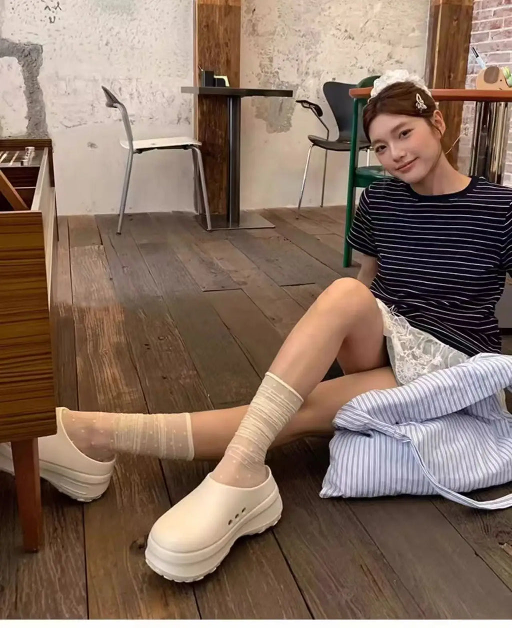 Women's Slippers Minimalist Fashion Air Cushion Soft 5CM Platform Non Slip Sandals Breathable Couple Style Heightened Chef Shoes