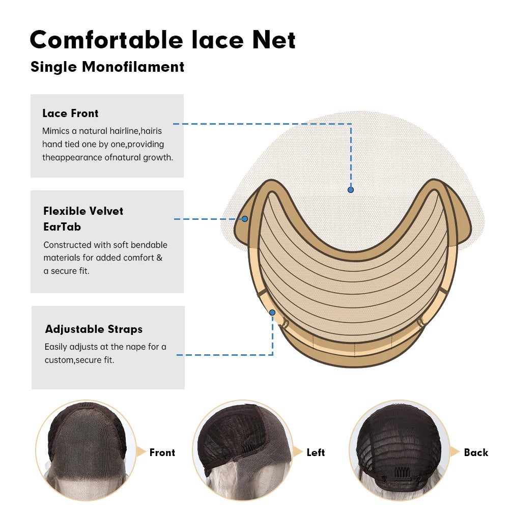 HD 13x6 Lace Frontal Wigs Ombre Brown Synthetic  Hair Long Straight Wigs Daily Use Party Wig for White Women Heat Resistant