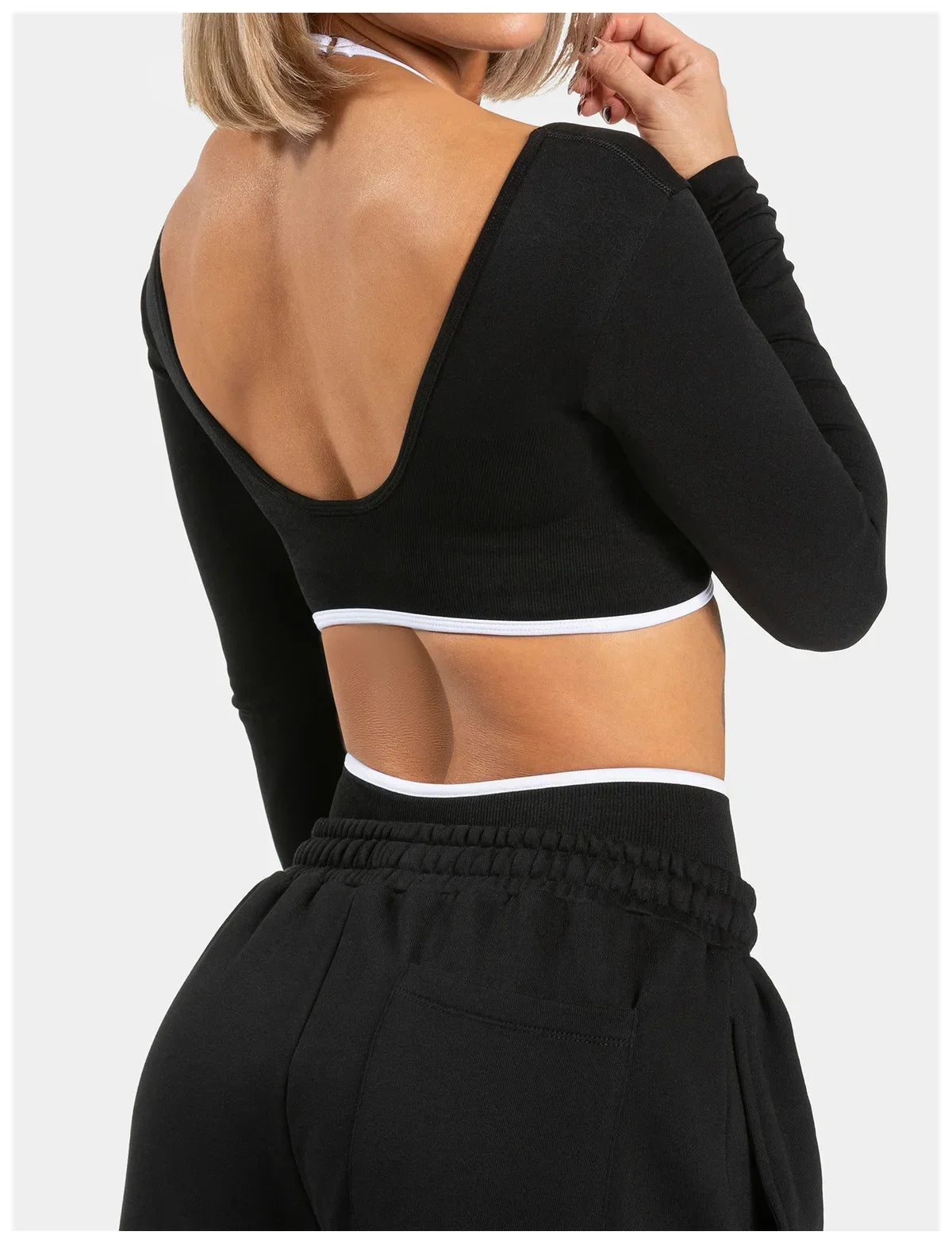 Seamless Fake Two-piece Long Sleeved Yoga Top  Women's Running and Fitness Sports Top Suit Top