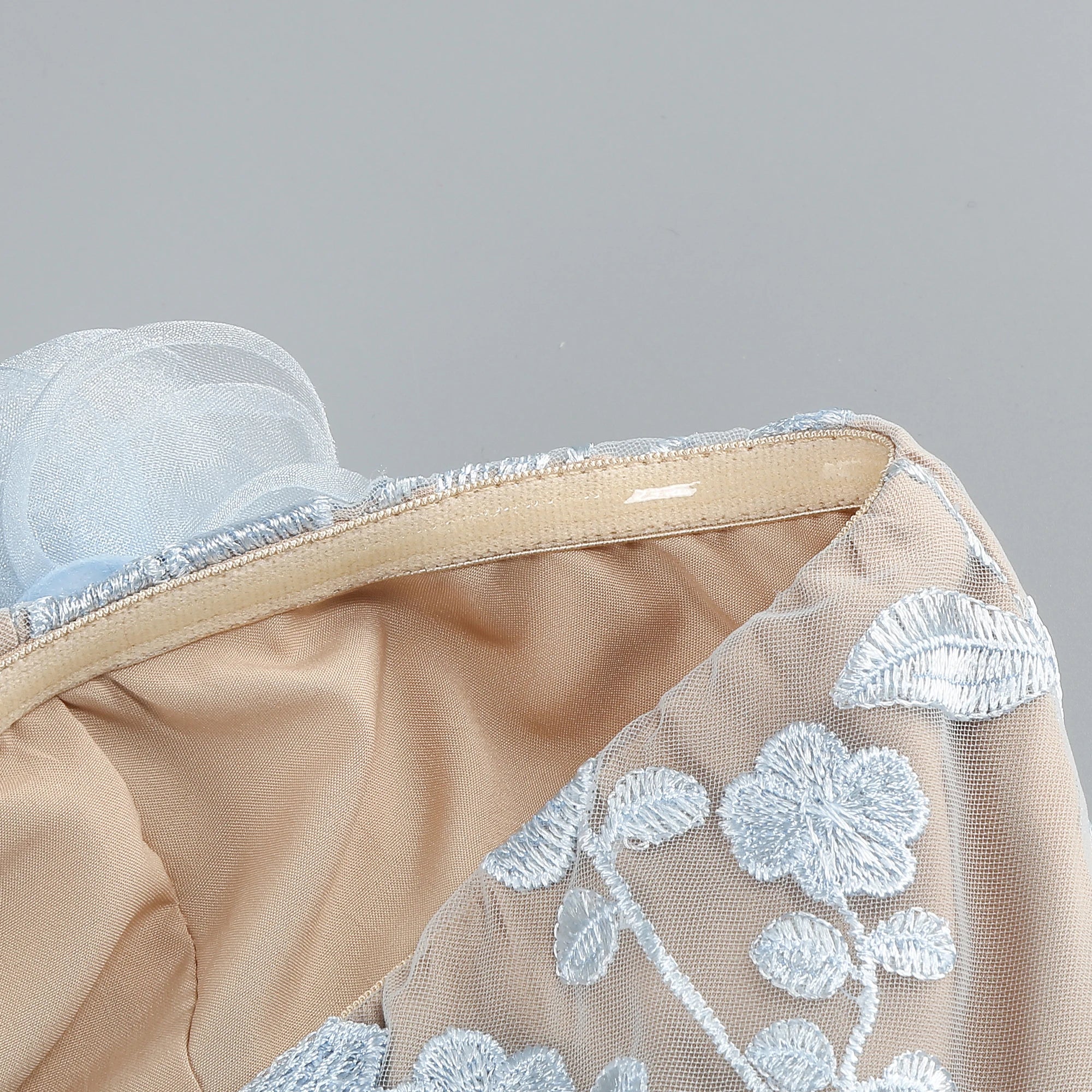 New sexy embroidered flower strapless dress, women's back tie adjustable party dress