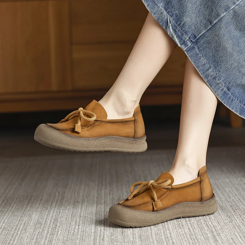 GKTINOO 2025 Genuine Leather Shoes Women Ballet Flats Summer Women's Solid Soft bottom Shoes Woman Slip On Loafers