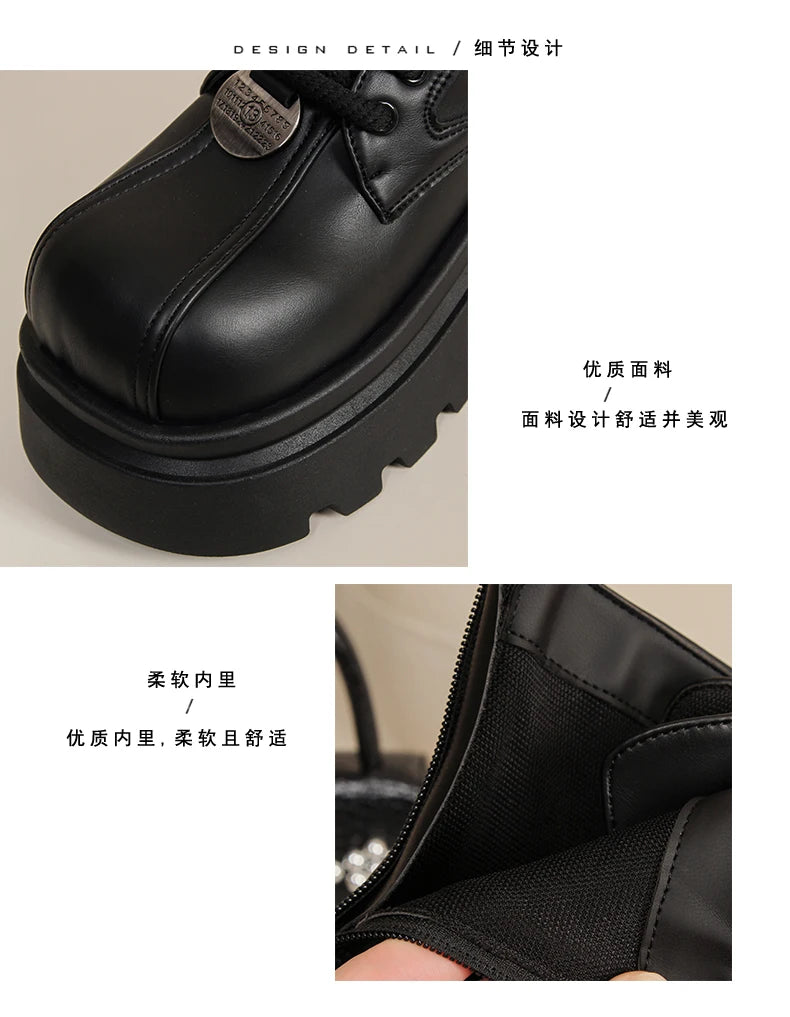 Women Flats Ankle Cool Boots Autumn Designer Platform Shoes 2024 New Brand Fashion Dress Chelsea Boots Walking Zapatillas Female