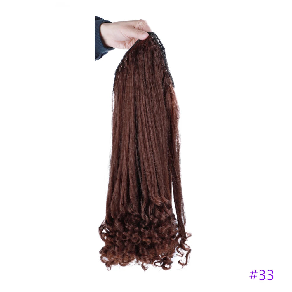 Synthetic Long Curly End Ponytail Extension Synthetic Draw-string Ponytail Clip-In Hair Extension For Women Natural Looking