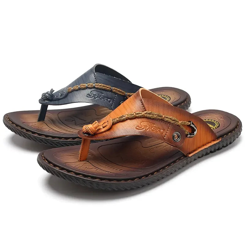 Men's Summer Flip Flops 2025- Comfortable Sandals with Arch Support and Non Slip Sole Suitable for Outdoor Beach Swimming Pools