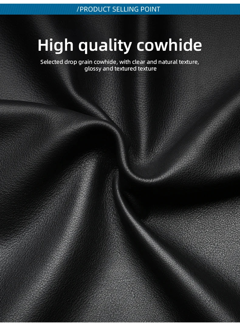 LAORENTOU slippers, men's genuine leather, Korean version, clip on flip flops, men's sandals, cowhide soft sole, anti slip