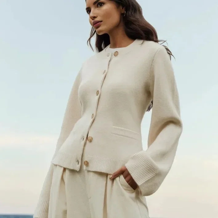 2025 Autumn Knit Women Sweater Coat Black Flare Sleeve Elegant Jacket Sweaters Female Fashion Casual Spring Warm Sweater Clothes