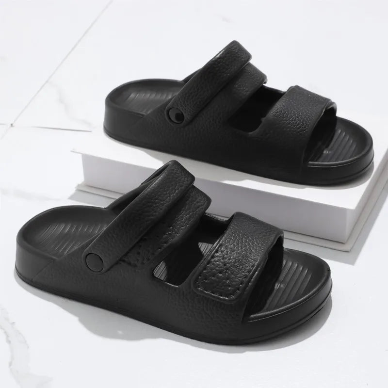 Shevalues New Sandals For Men Non-slip Outdoor Beach Shoes Soft Sole Comfortable Slides EVA Lightweight Men's Bathroom Slippers