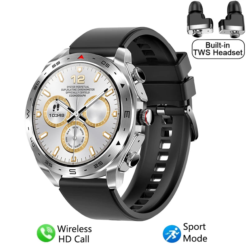 2024 New Smart Watch TWS 2-in-1 Bluetooth Earphones AI Voice SIRI Wake Up Motion Trajectory Tracker Men's and Women's Smartwatch
