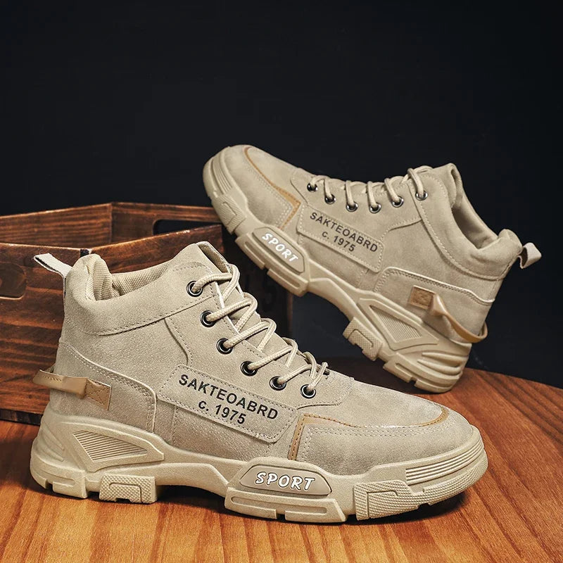 Men's Casual Boots Soft Sole Anti Slip Four Seasons Work Outdoor Botas Student Sports Boot Fashion Youth Versatile Trendy Boots