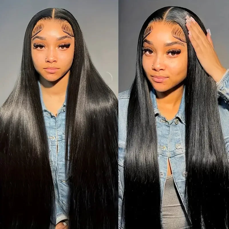30 36 Inch Bone Straight 13x6 Lace Front Human Hair Wig Super Double Drawn Lace Frontal Wigs For Women 100% Vietnamese Remy Hair