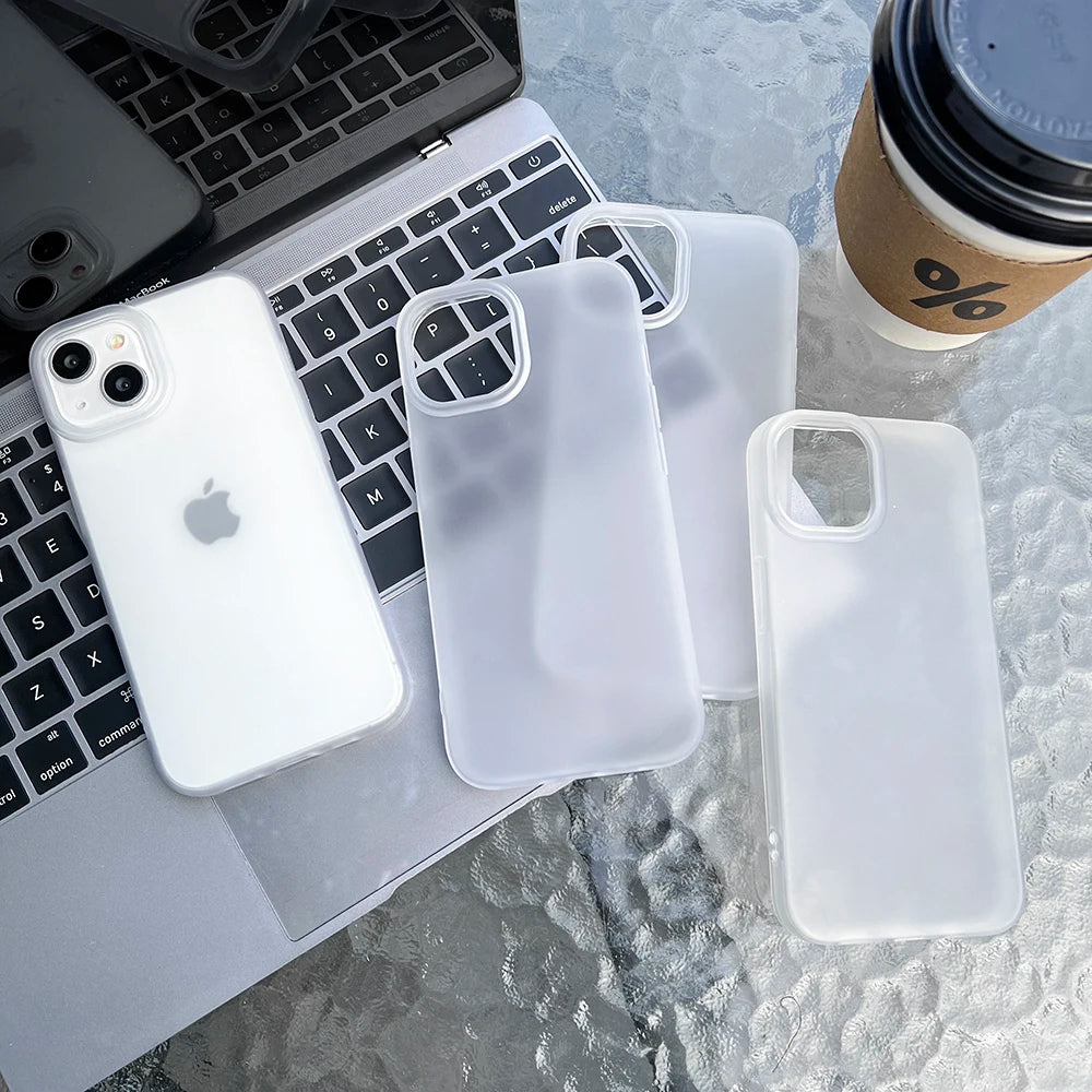 Soft TPU Matte Phone Case for iPhone 11 Cases iPhone 13 15 12 16 17 Pro Max 14 Plus 17 Air 12 Mini Transparent Fundas Cover
