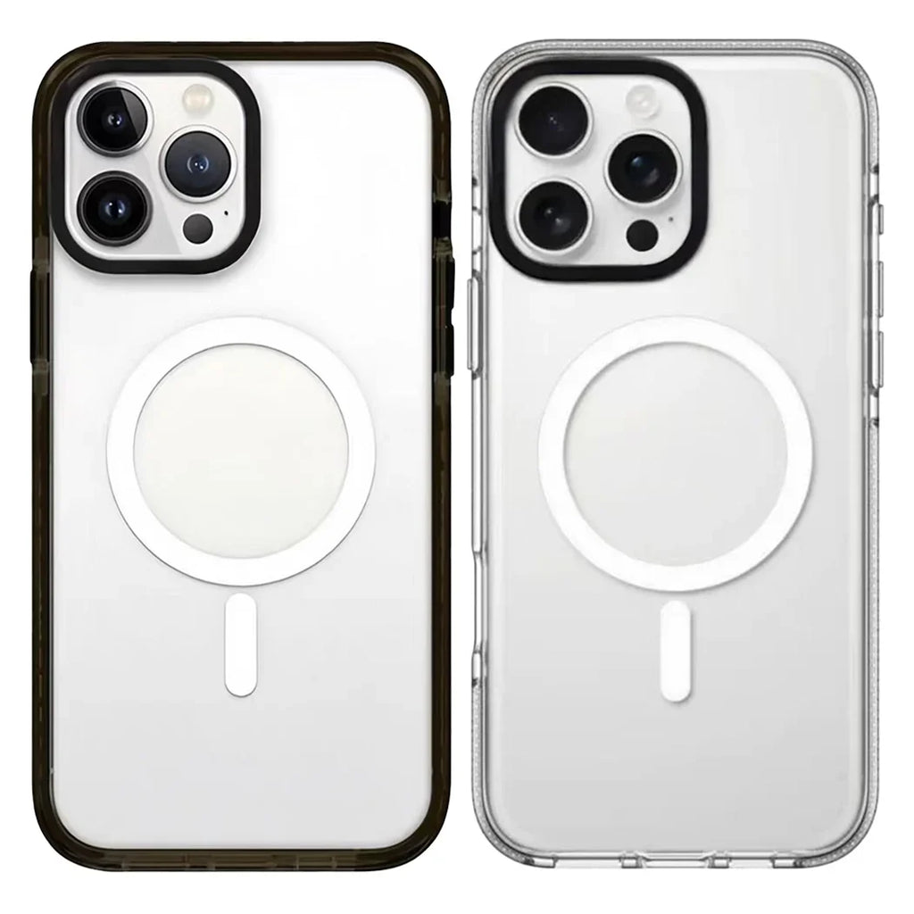 Transparent 2.0 Acrylic Black White Border Case for IPhone 12 13 14 15 16 17 Pro Max Case - Protective IPhone Case