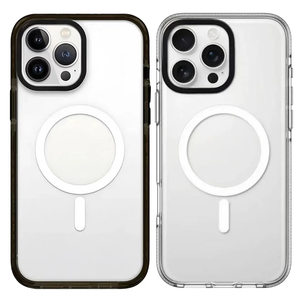 Transparent 2.0 Acrylic Black White Border Case for IPhone 12 13 14 15 16 17 Pro Max Case - Protective IPhone Case