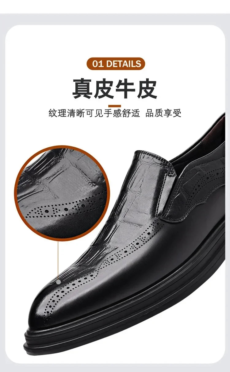 Leather Shoes for Men Wedding Formal Oxfords Business Casual Office Work Shoes for Men Classic Luxury Pointy Men's Dress Shoes