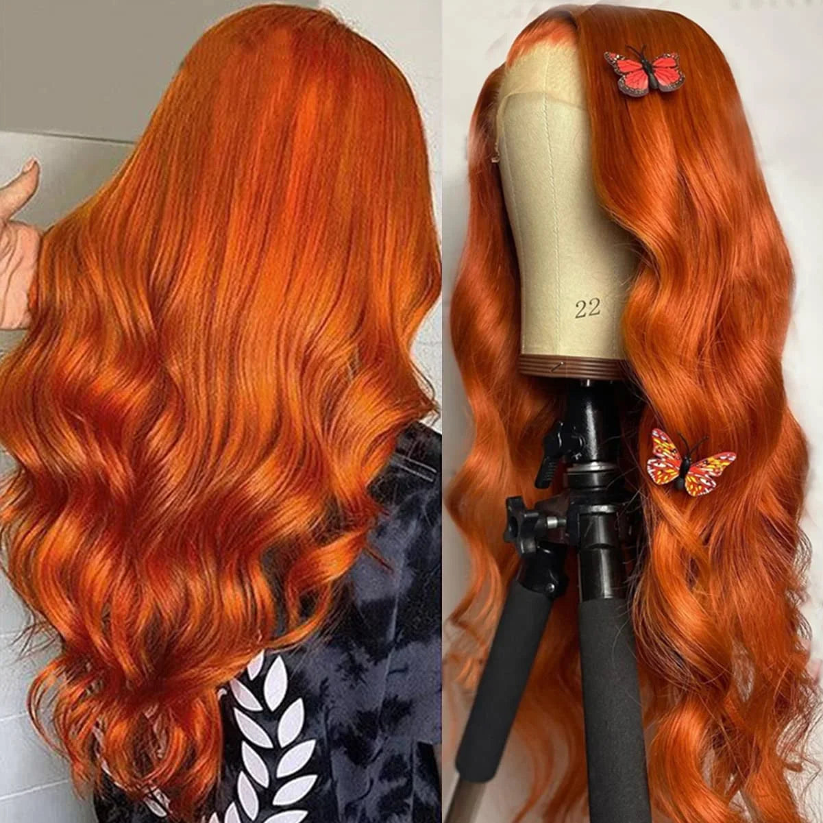 Lafino Ginger Hd Lace Wig 13x6 Human Hair Loose Body Wave 13x4 Lace Frontal Body Wave Wigs Orange Wig 350 Colored Human Hair Wig