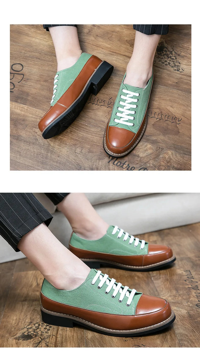 Leather Shoes Men Casual Lace Up Loafers High Quality Low Heel Platform Shoes Leather Premium Casual Luxury Brand Oxford Shoes