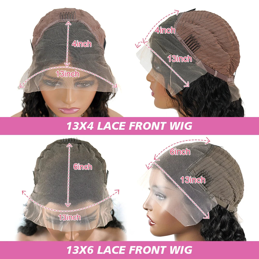 13x6 HD Straight Lace Frontal Wigs For Women Brazilian Transparent Lace Front Human Hair Wig 13x4 200 High Density 30 34 36 Inch