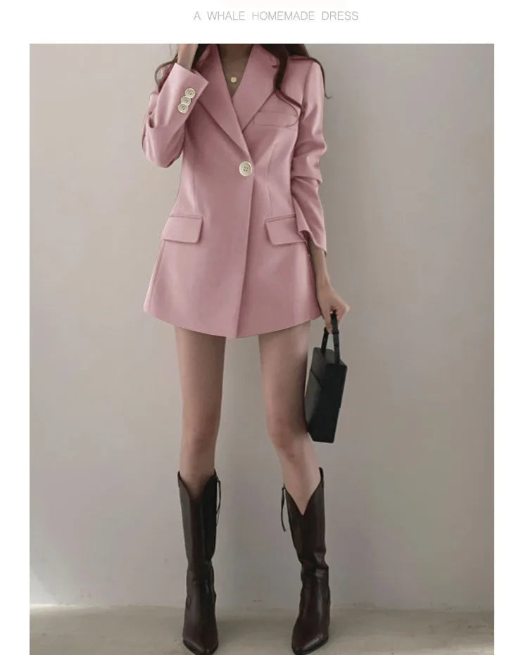Autumn Winter Slim Women's Blazers Chic Casual Office Lady Suit Solid Fashion Coat Luxury Female Blazer Mujer Korean Style