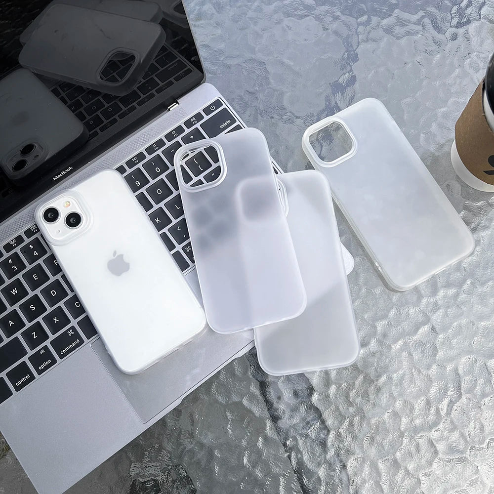 Soft TPU Matte Phone Case for iPhone 11 Cases iPhone 13 15 12 16 17 Pro Max 14 Plus 17 Air 12 Mini Transparent Fundas Cover