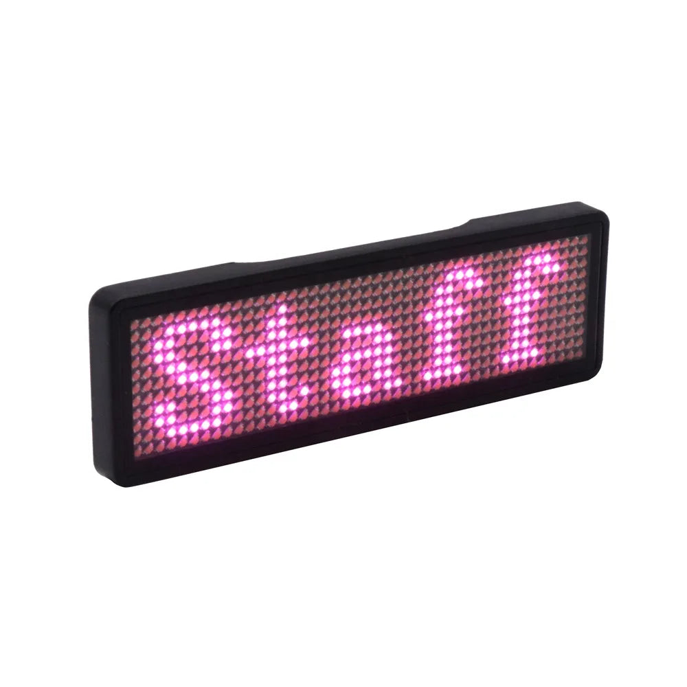 Bluetooth Led Name Badge Diy Programmable Scrolling Message Board Mini Lcd Display Pattern Display for Party Meeting