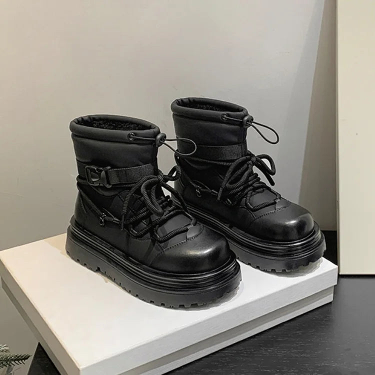 Women's Snow Boots Winter Ankle-length Flat Thick Sole Warm Cotton Shoes Short Plush Women's 2024 Casual Boots Style Flat With