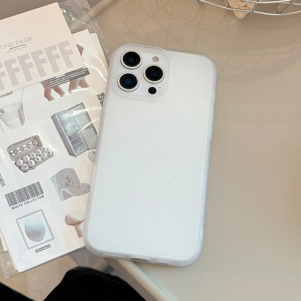 Simple Transparent Pink Transparent White Solid Color Soft Matte Protective Phone Case for iPhone 11 12 13 14 15 16 17 Pro Max