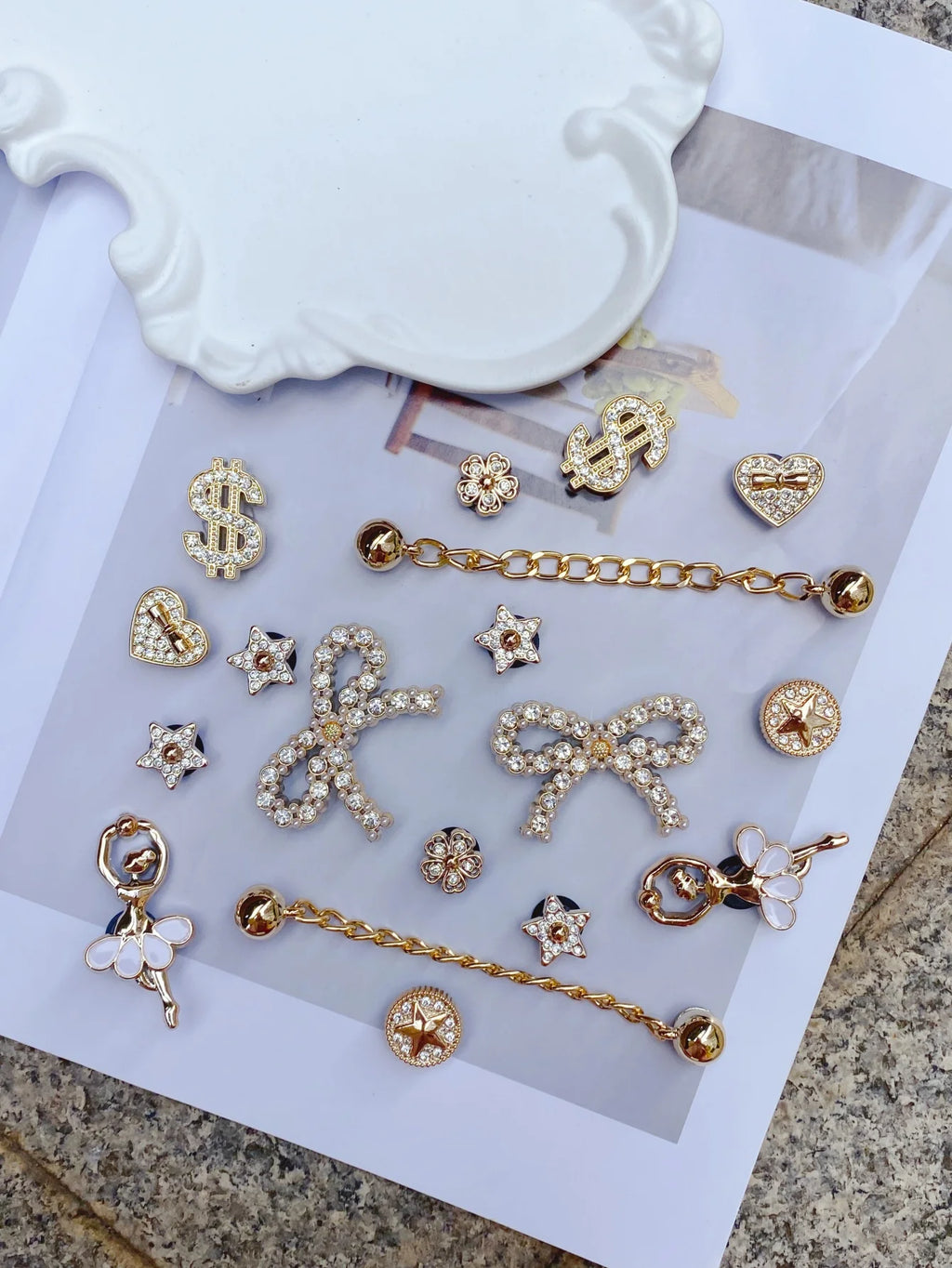 18 Golden chain US dollar bow Dance Girl creative multi-purpose (DIY) decorations, suitable for a variety of items such as phone