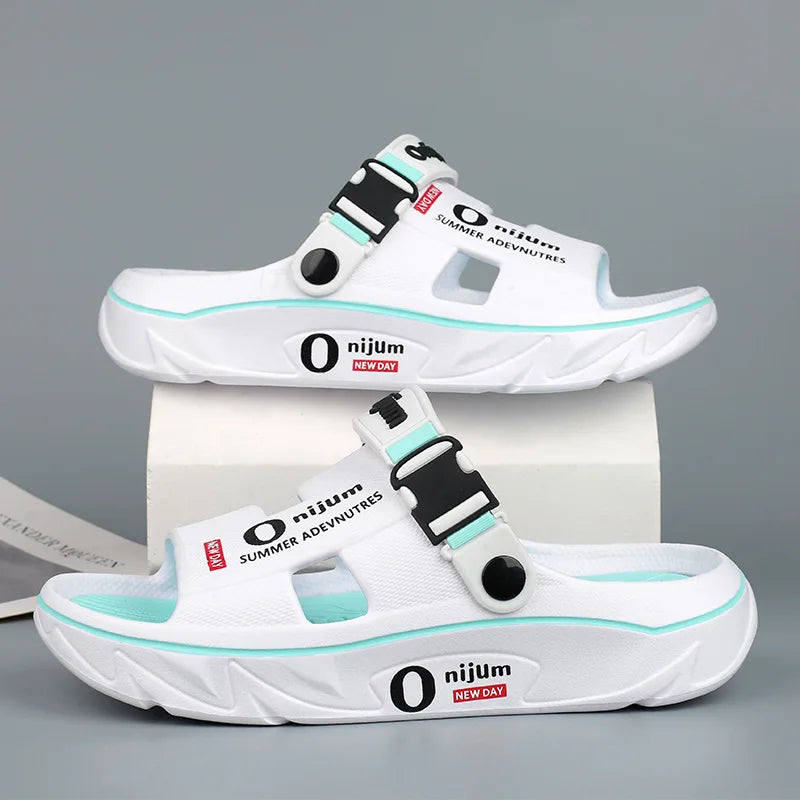 Summer Shoes Men Men's Sandals Anti-odor Thick Bottom Home Slippers Male Fashion New Anti-slip and Wear-resistant 2025 Eva Beach