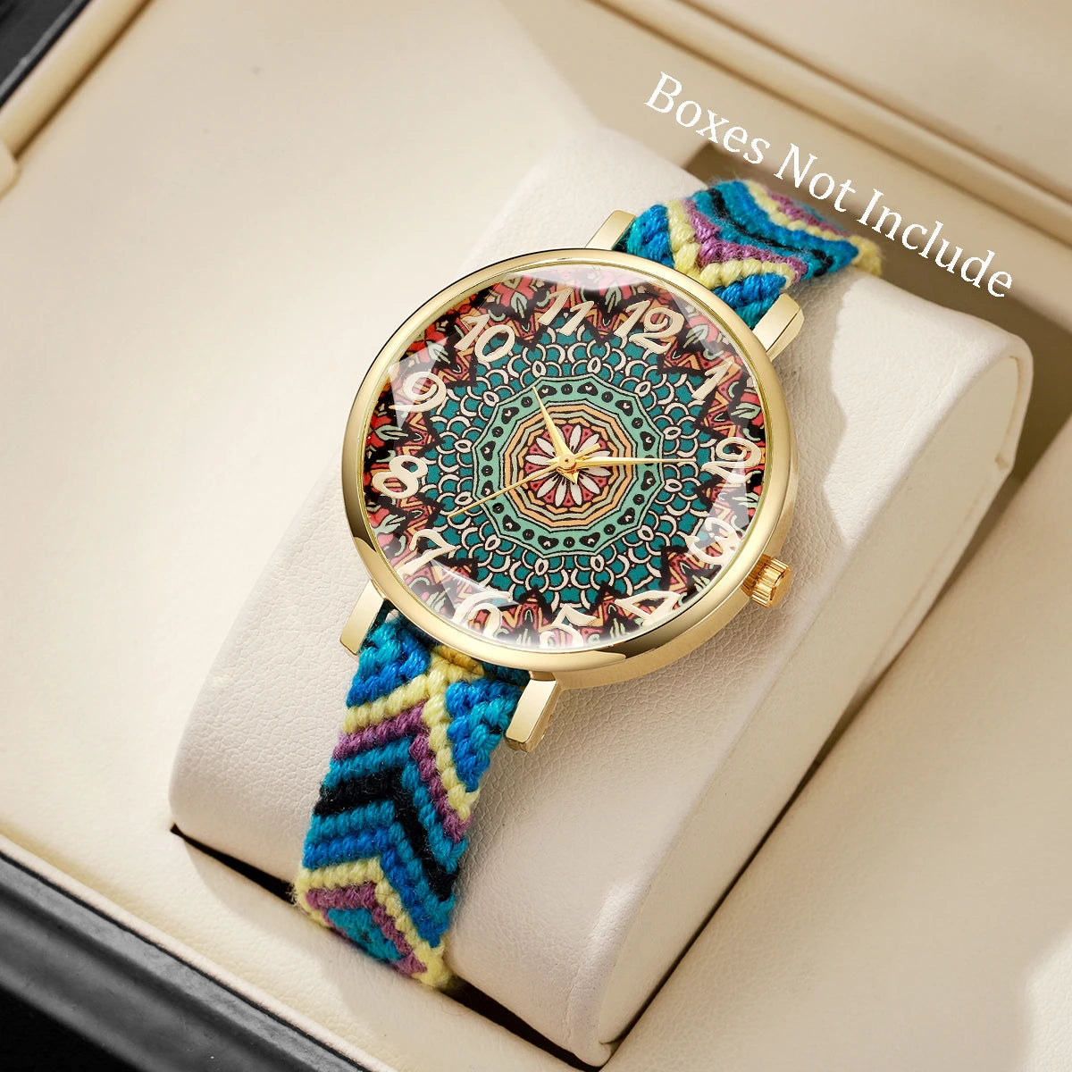 1/6/7PCS Fashion Women Watches Vintage Woven Strap Ladies Quartz Wristwatches Reloj Mujer（Without Box）