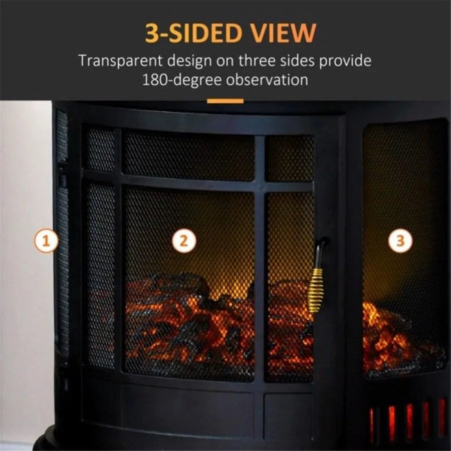 1500W 22 Electric Fireplace Black