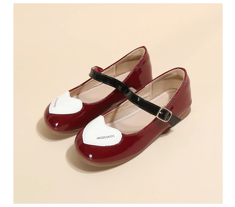 2023 Autumn Girl Leather Shoes New Elegant Party Children Princess Shoes Light Shallow Comfy Kids Flats Shoes Fashion Versatile