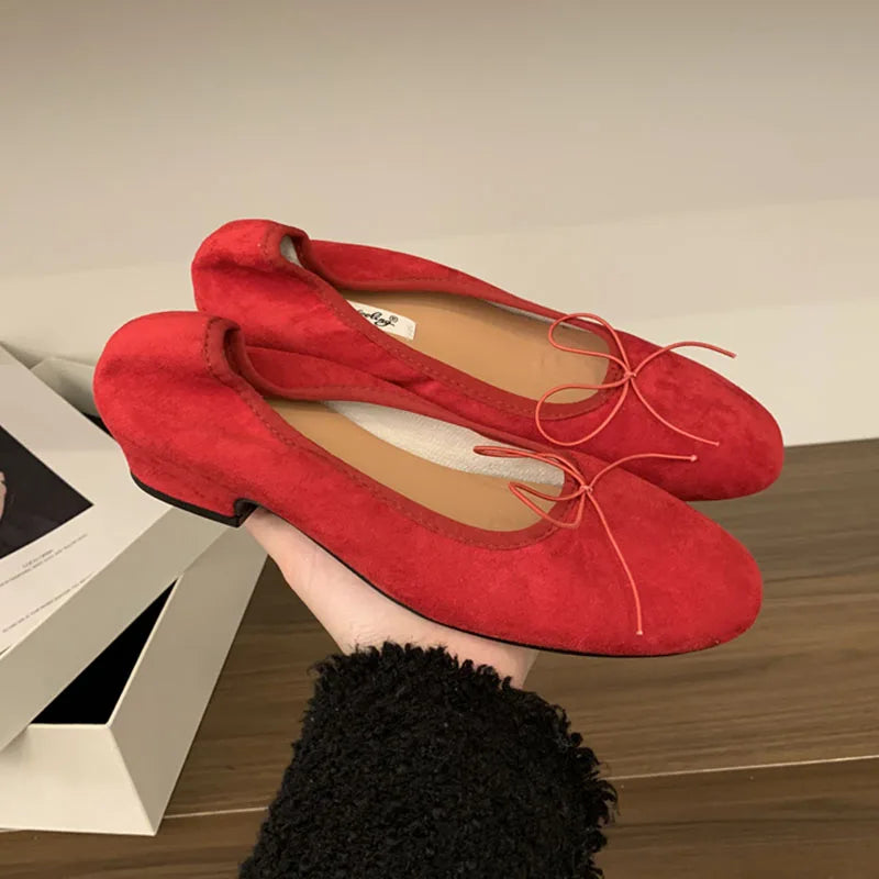 2025 New Female Shallow Women Ballet Flats Dance Shoes With Low Heel Footwear Fashion Round Toe Ladies Flats Slip On Shoes