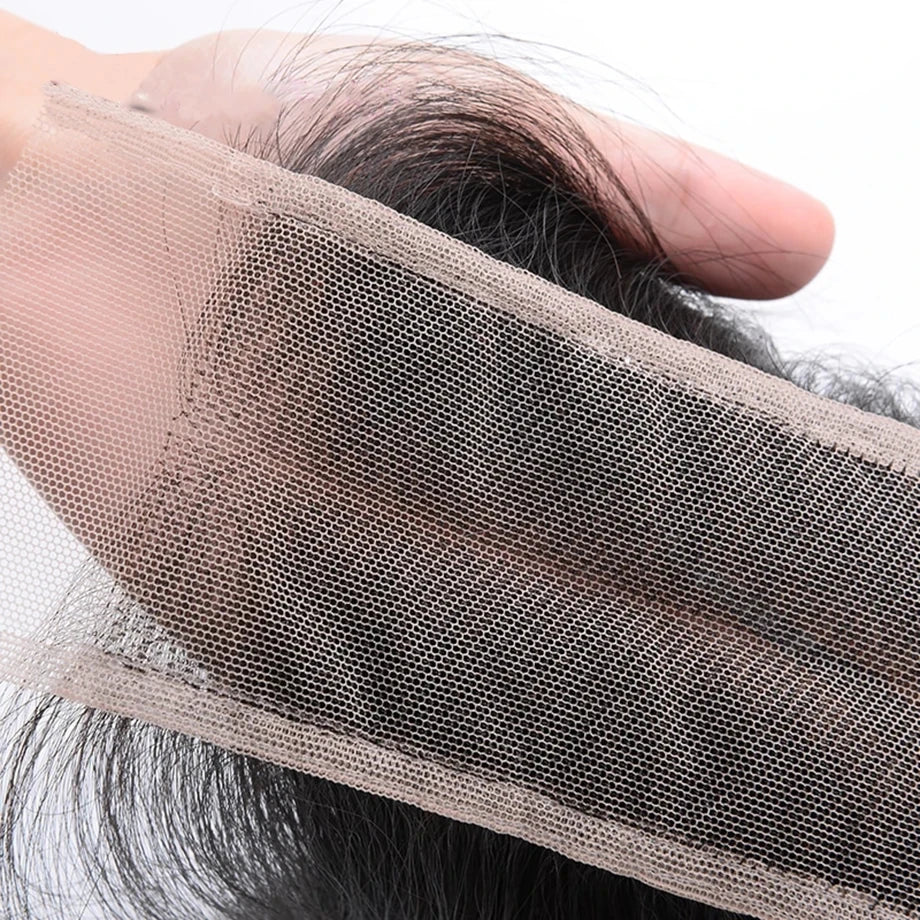 2x6 Lace Closure 100% Human Hair Transparent Lace Frontal For Black Women Brazilian Hair Pre-Plucked Middle Part Lace Closure