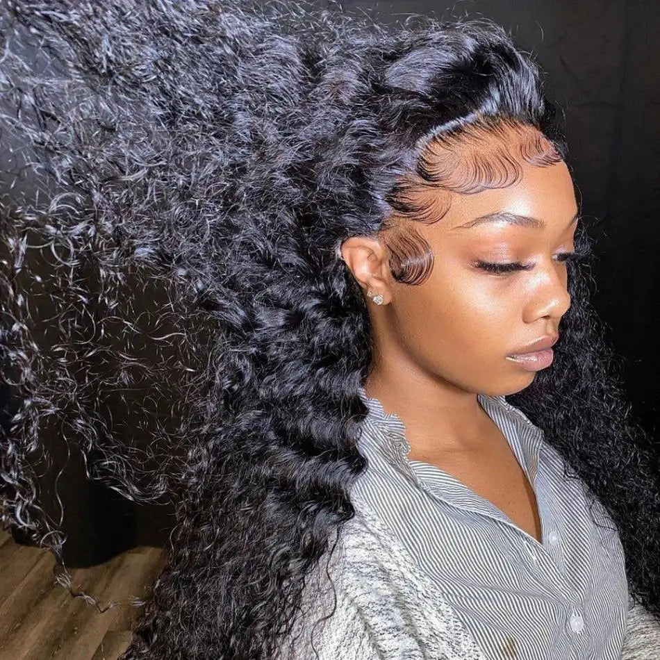 Deep Wave 13x6 Hd Lace Frontal Wigs 250 Density Women Water Wave Curly 13x4 Transparent Lace Front Highlight Wigs Human Hair