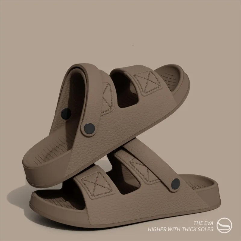 Shevalues New Sandals For Men Non-slip Outdoor Beach Shoes Soft Sole Comfortable Slides EVA Lightweight Men's Bathroom Slippers